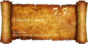 Tibold Fanni névjegykártya