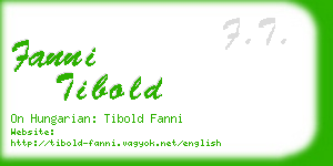fanni tibold business card